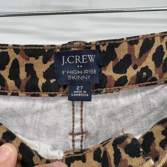J. Crew Leopard 9" high-rise skinny jean with button fly Size 27 - Picture 3 of 8